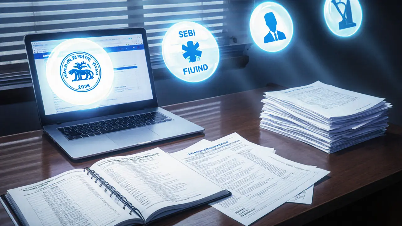 Anime office showing ledger, Schedule VDA documents, and regulatory icons.