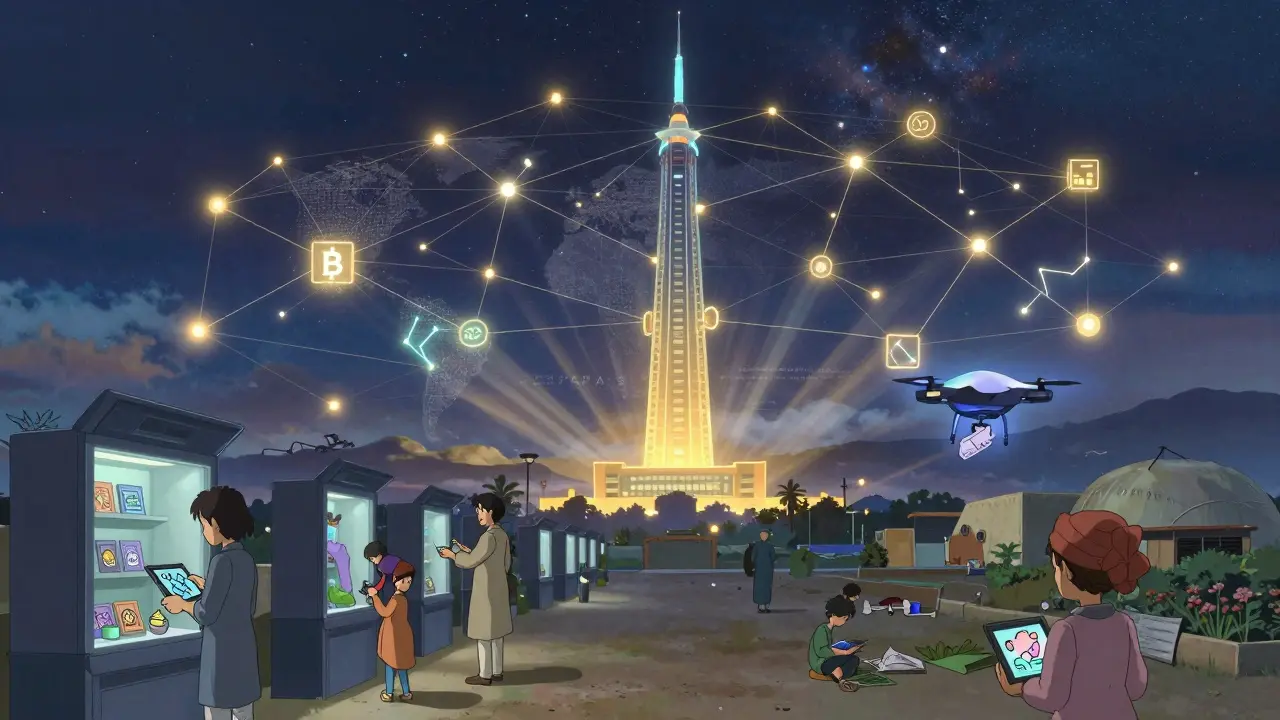A vast digital regulatory network spans the sky above Islamabad, connecting global exchanges to local users.