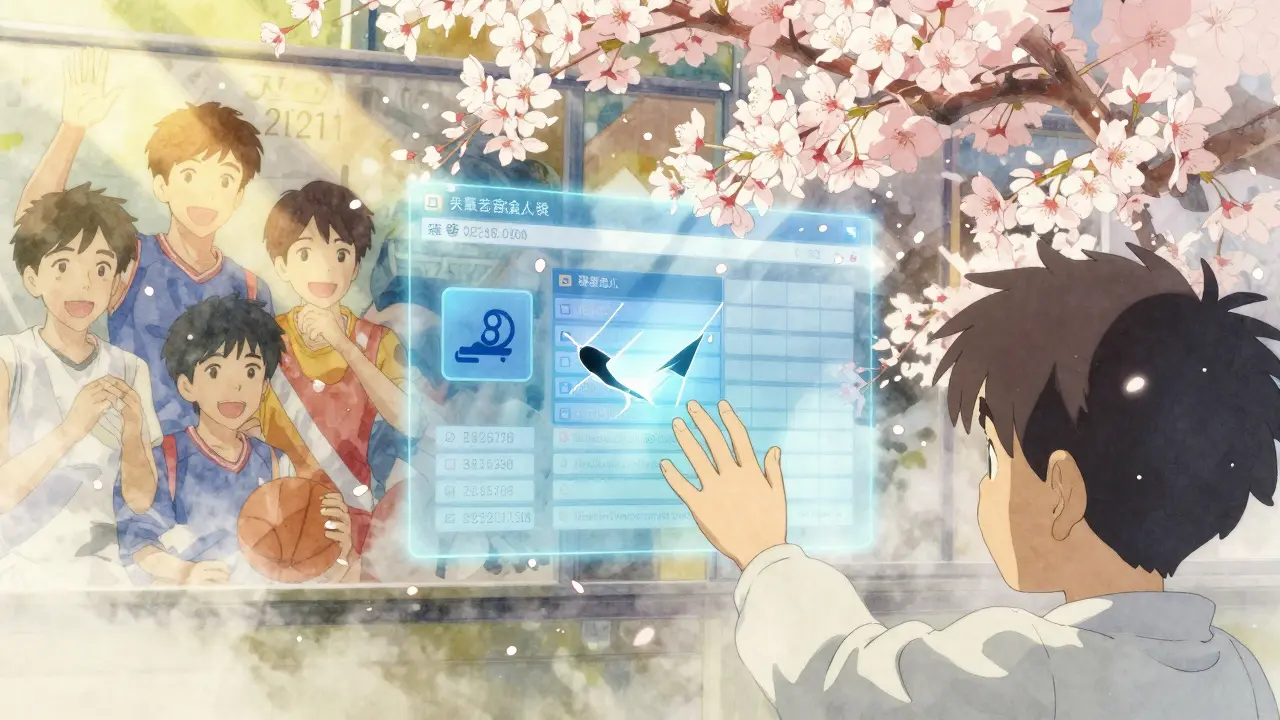 A child reaches for a broken airdrop portal as a faded mural of players dissolves into pixelated mist.