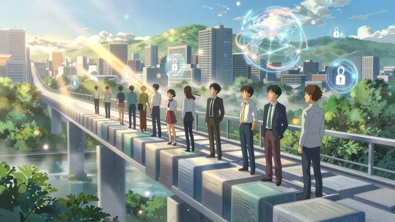 Hopeful anime view of compliant decentralized finance future