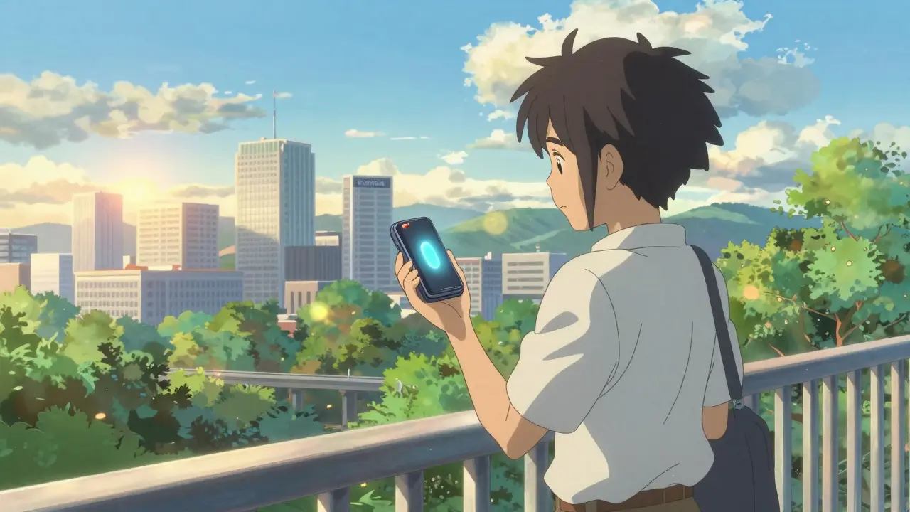 Person holding secure wallet on sunny bridge