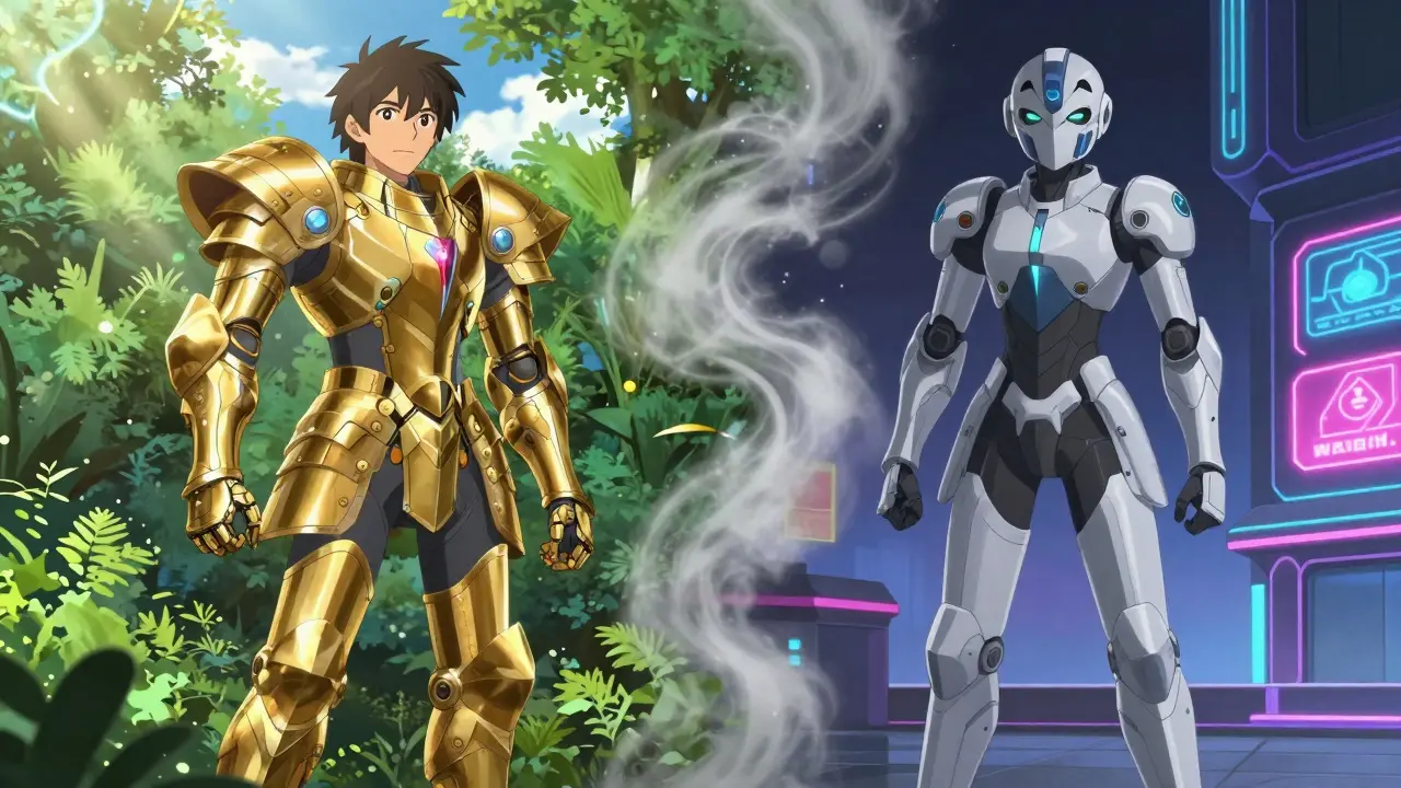 Split image contrasting two different heroes to show project name confusion