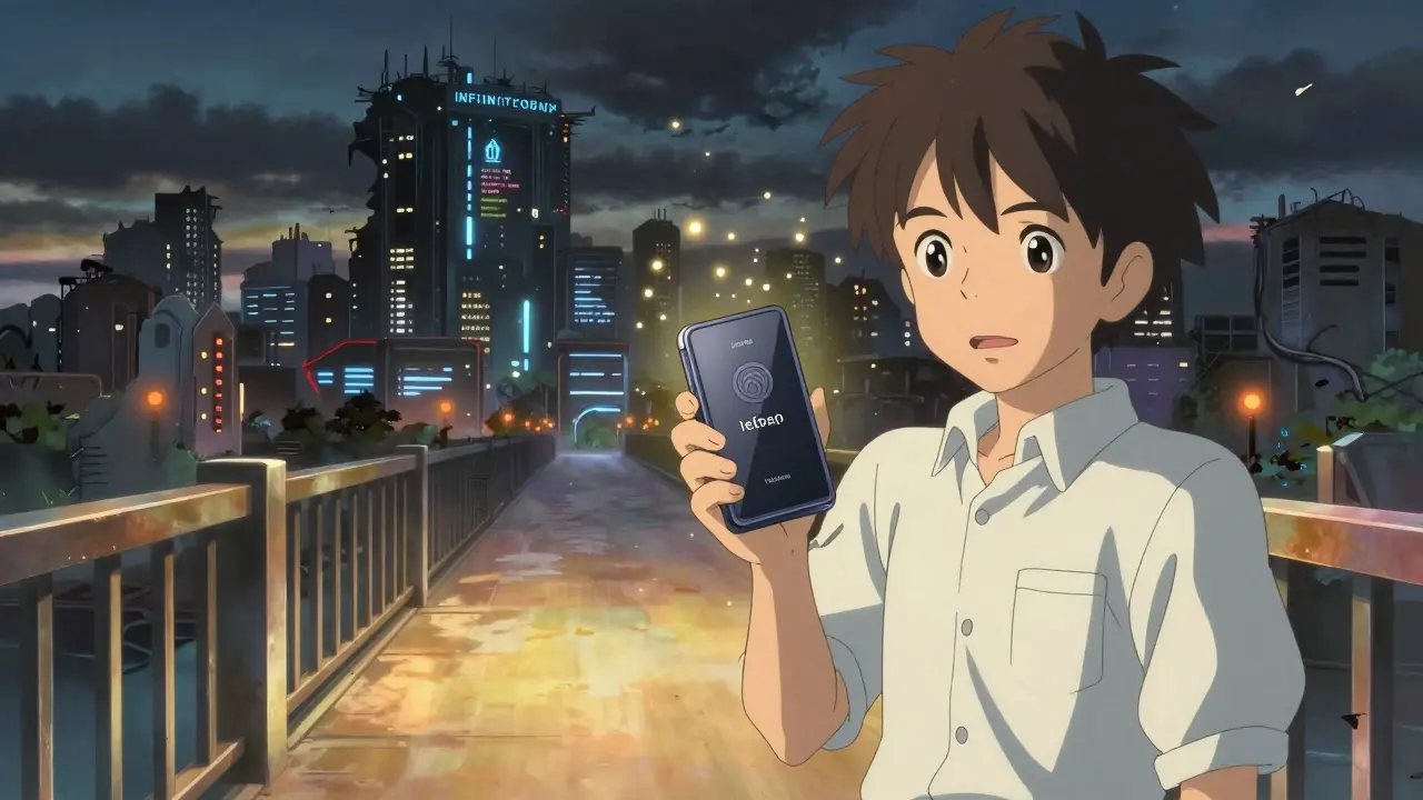 User holding hardware wallet near safe exchange bridge