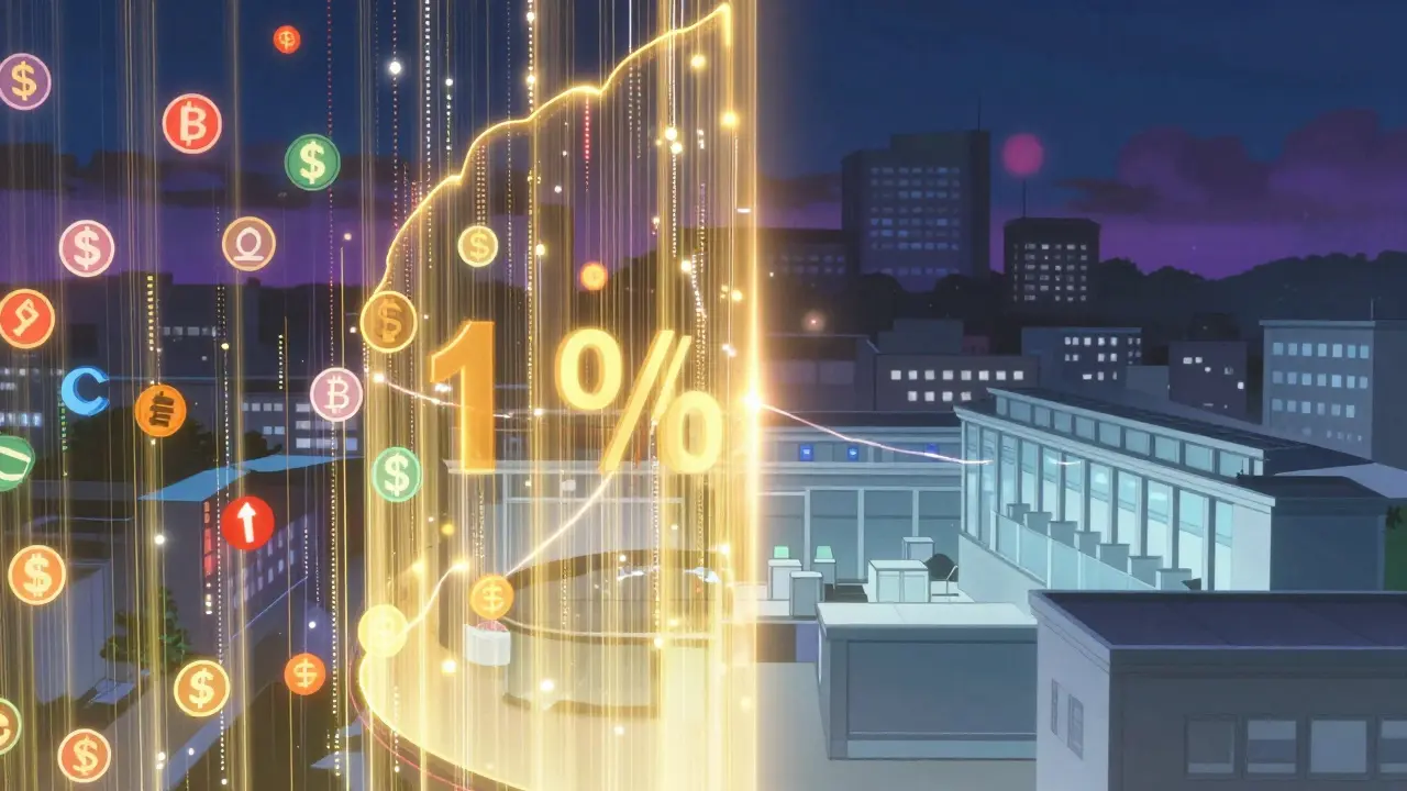 Abstract digital barrier representing strict crypto capital caps and regulations