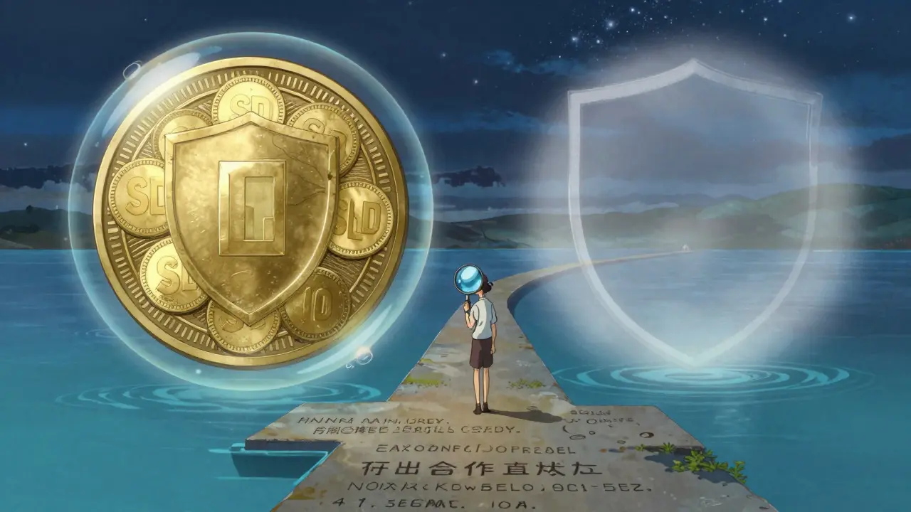 Figure examining hidden blockchain data in a misty, starry landscape representing token history.